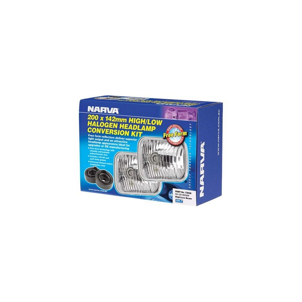 Narva Halogen Headlamp - H4 Conversion Kit - 200 x 142mm High/Low Beam Free Form
