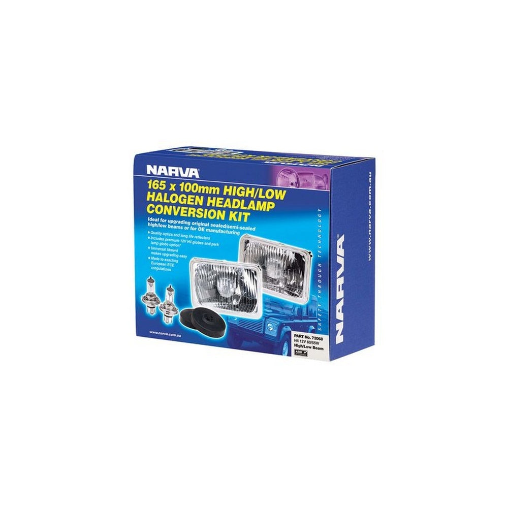 Narva Halogen Headlamp Conversion Kit - 165 x 100mm High/Low Beam Free Form