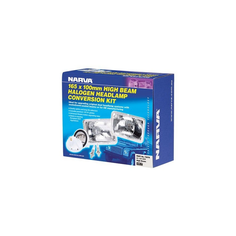 Narva Halogen Headlamp - H1 Conversion Kit - 165 x 100mm High Beam Free Form