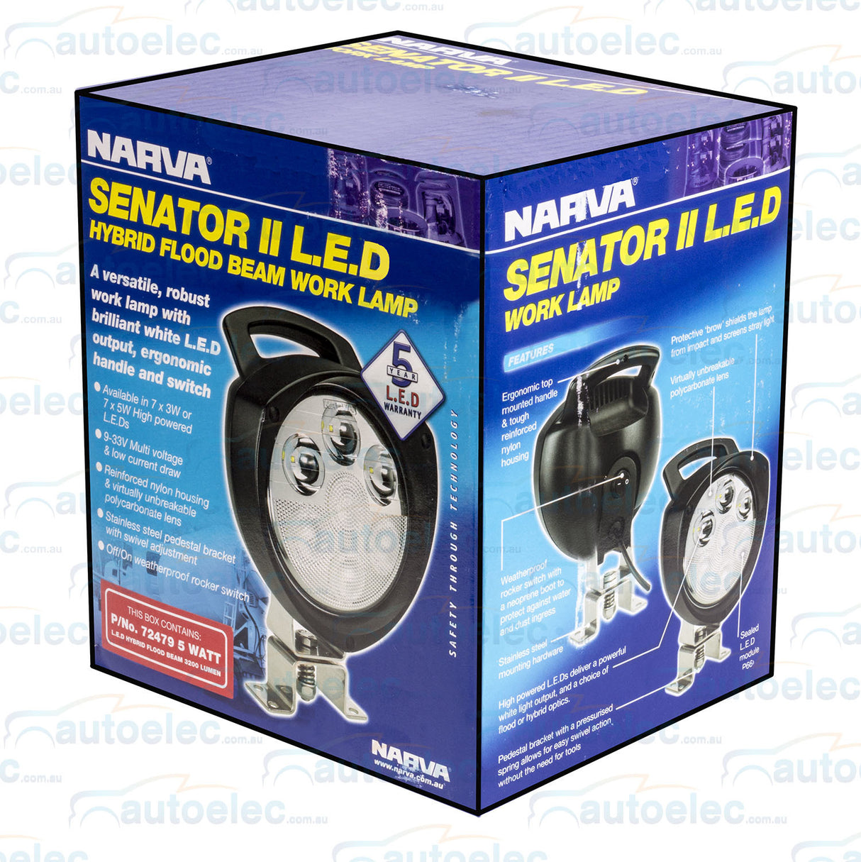 Narva 'Senator' High Powered LED Work Lamp Hybrid Flood Beam - 3500 Lumens