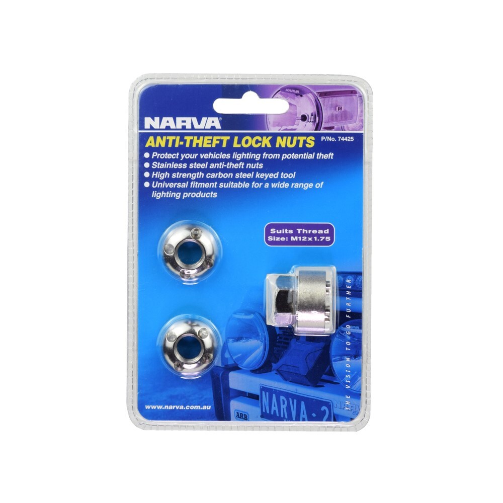 Narva M12 X 1.75 Security Nuts (2) 74425