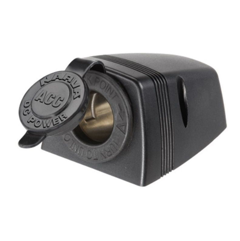Narva Cigarette Lighter Socket Surface Mount 12V Dc Adapter Caravan 81025Bl Blk