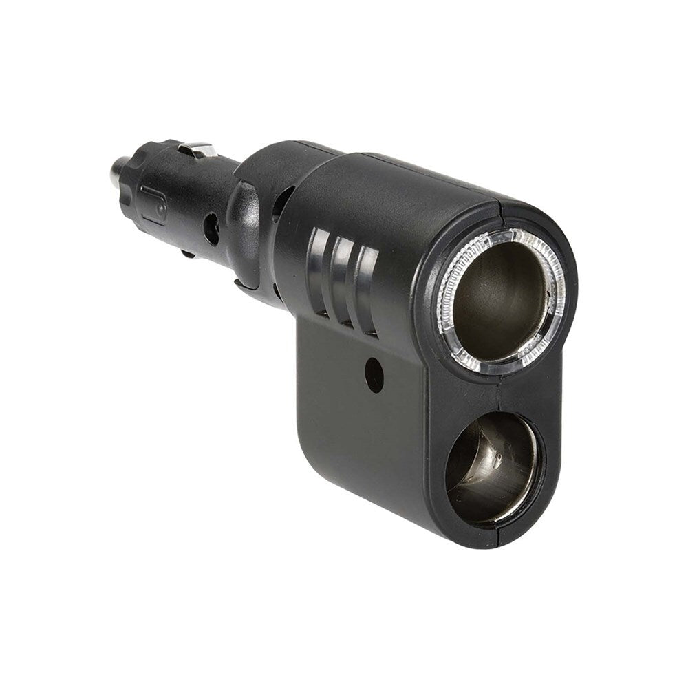 Narva 81044BL Cigarette Lighter Plug with Adjustable Twin Accessory Sockets and Lighter Fixture
