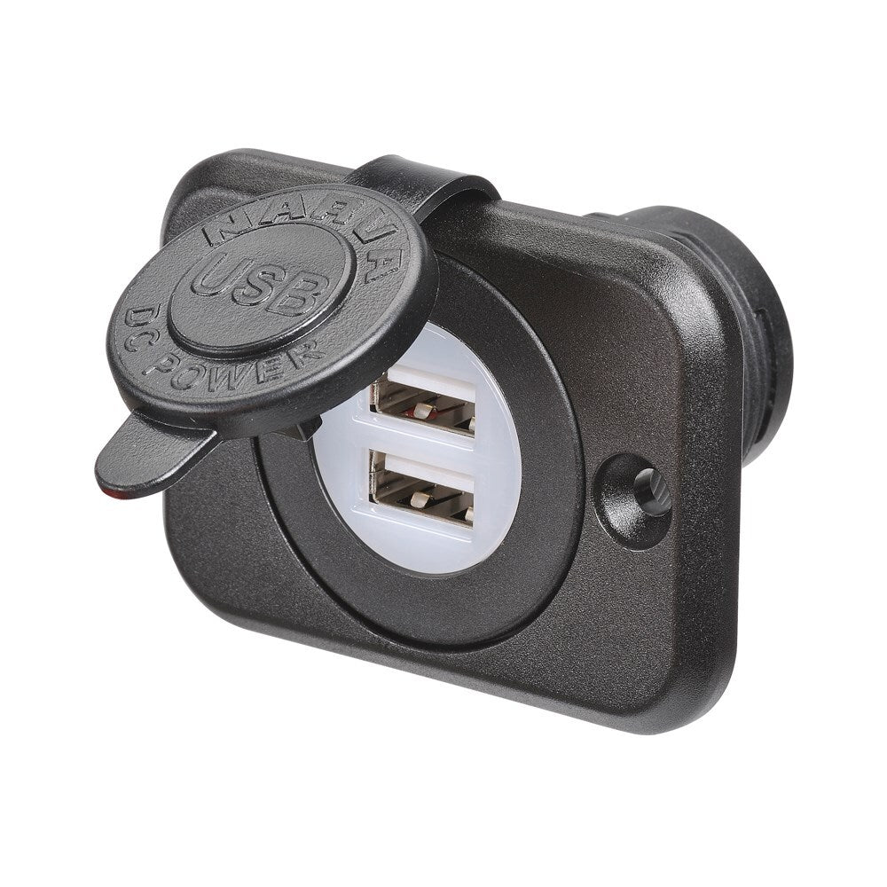 Narva 81102BL Heavy-Duty LED Illuminated Dual USB Socket