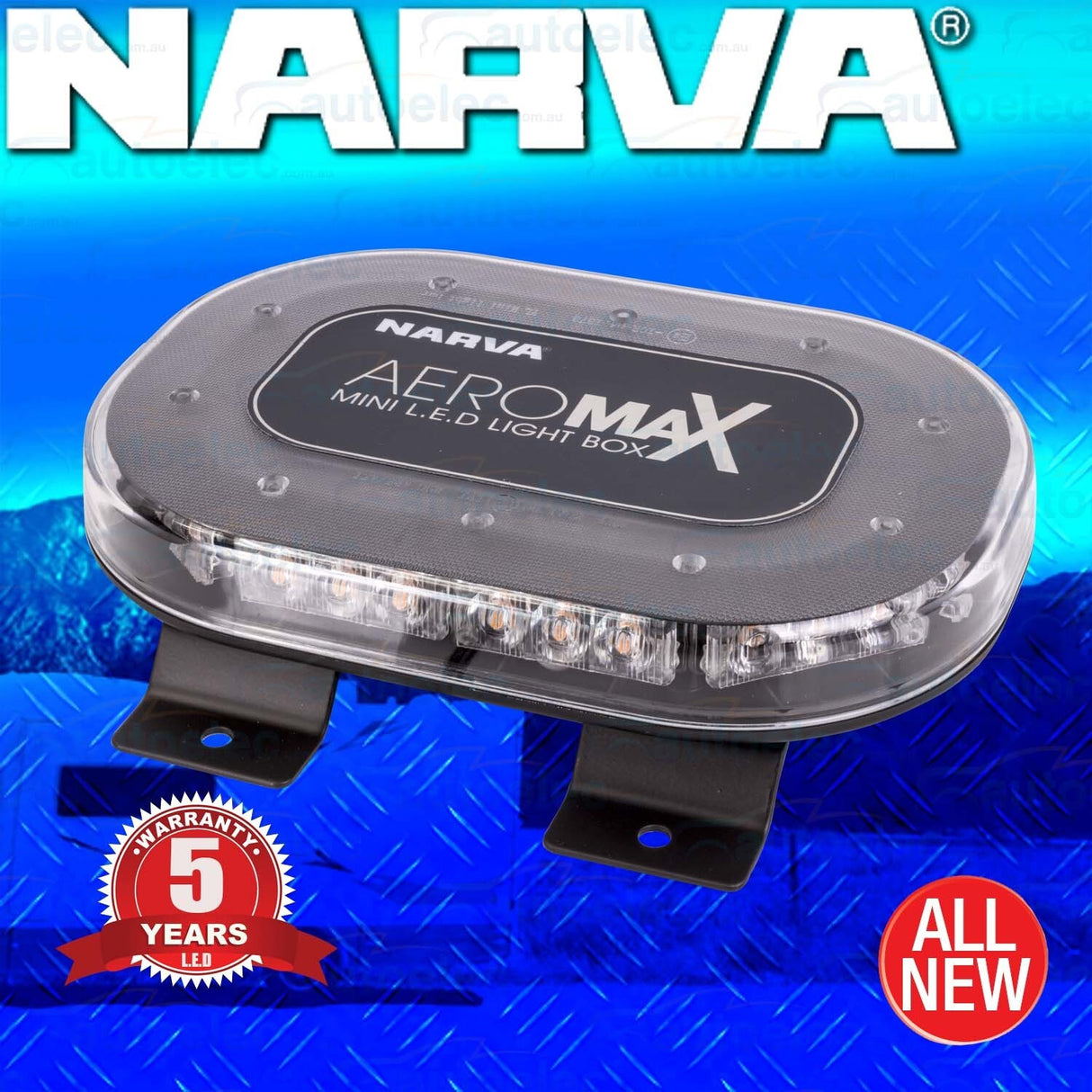 Narva Aeromax Mini Led Light Bar Box Emergency Flashing Rotating Beacon 85010Ac