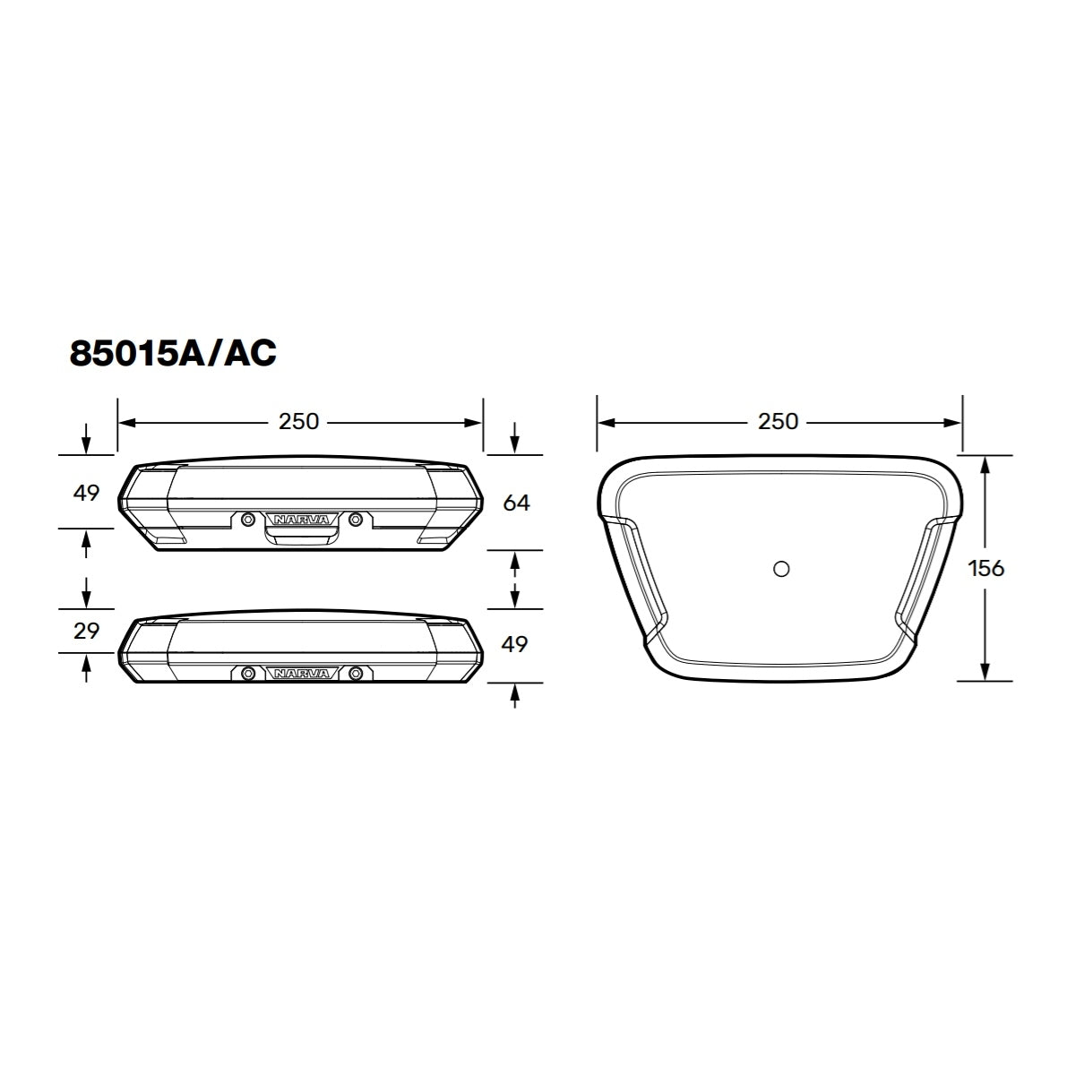 Narva Aeromax Mini Led Light Bar Box Emergency Flashing Rotating Beacon