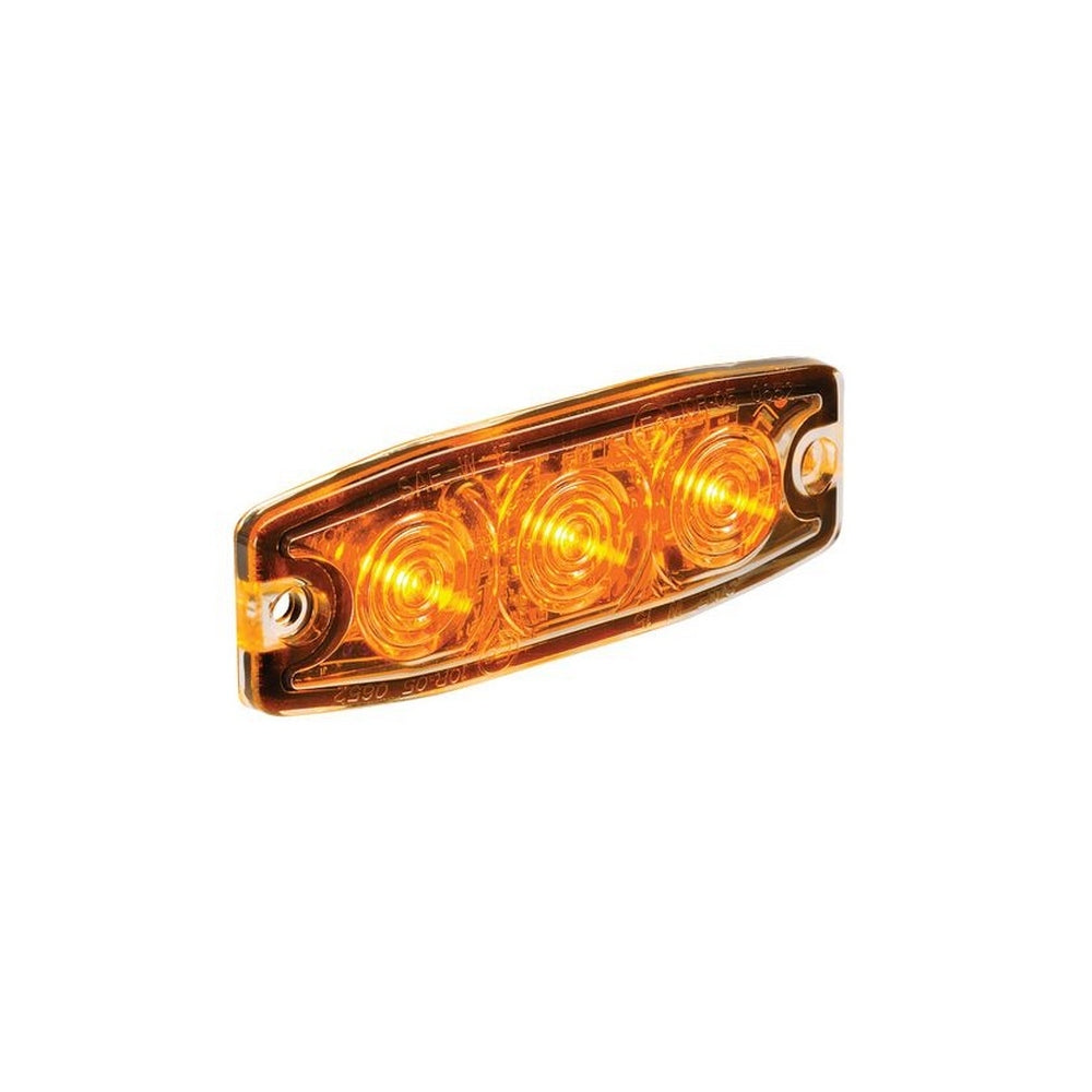 Narva High Powered Low Profile LED Warning Light Amber - 3 x 1 Watt Leds