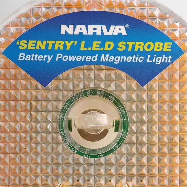 Narva Led Strobe Light Beacon Amber Battery Powered Portable Magnetic New 85320A