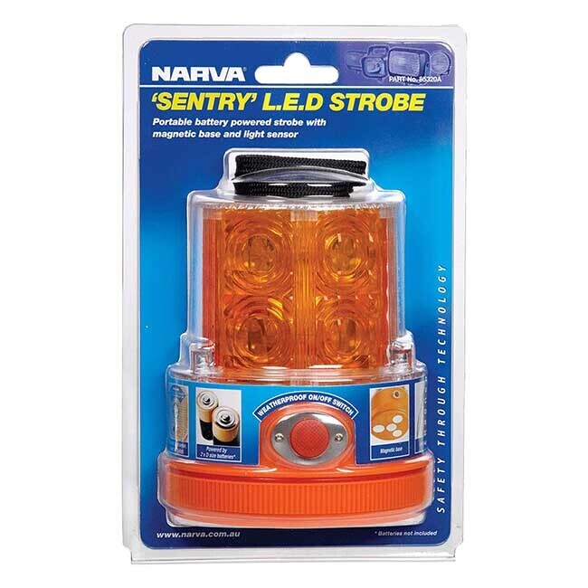 Narva Led Strobe Light Beacon Amber Battery Powered Portable Magnetic New 85320A