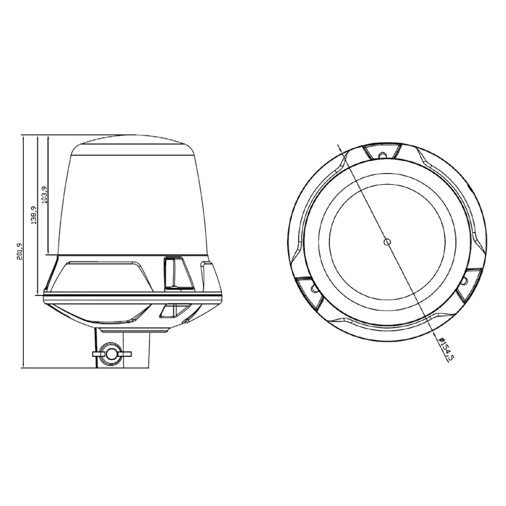 Narva 10-33V Optimax LED Amber Rotating Beacon Pole Mount