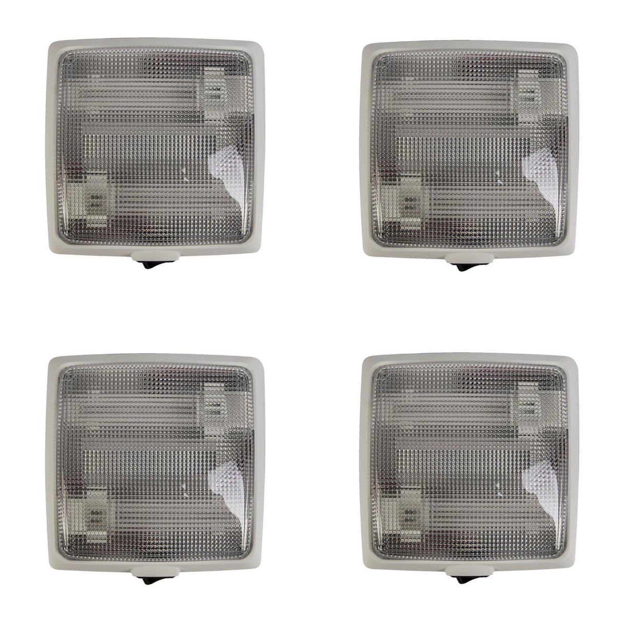 4 x Narva Square 14W 12V Twin Fluro Interior Light with Switch