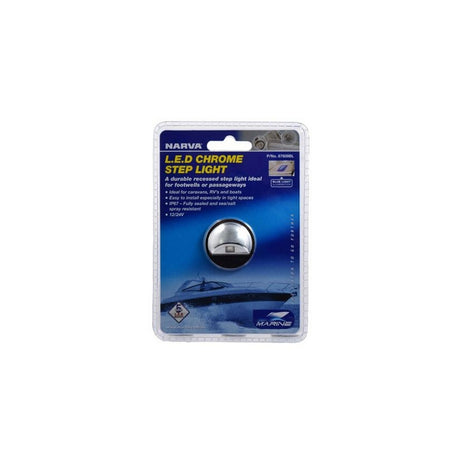Narva 10-30V LED Chrome Step Light Blue Blister Pack Of 1