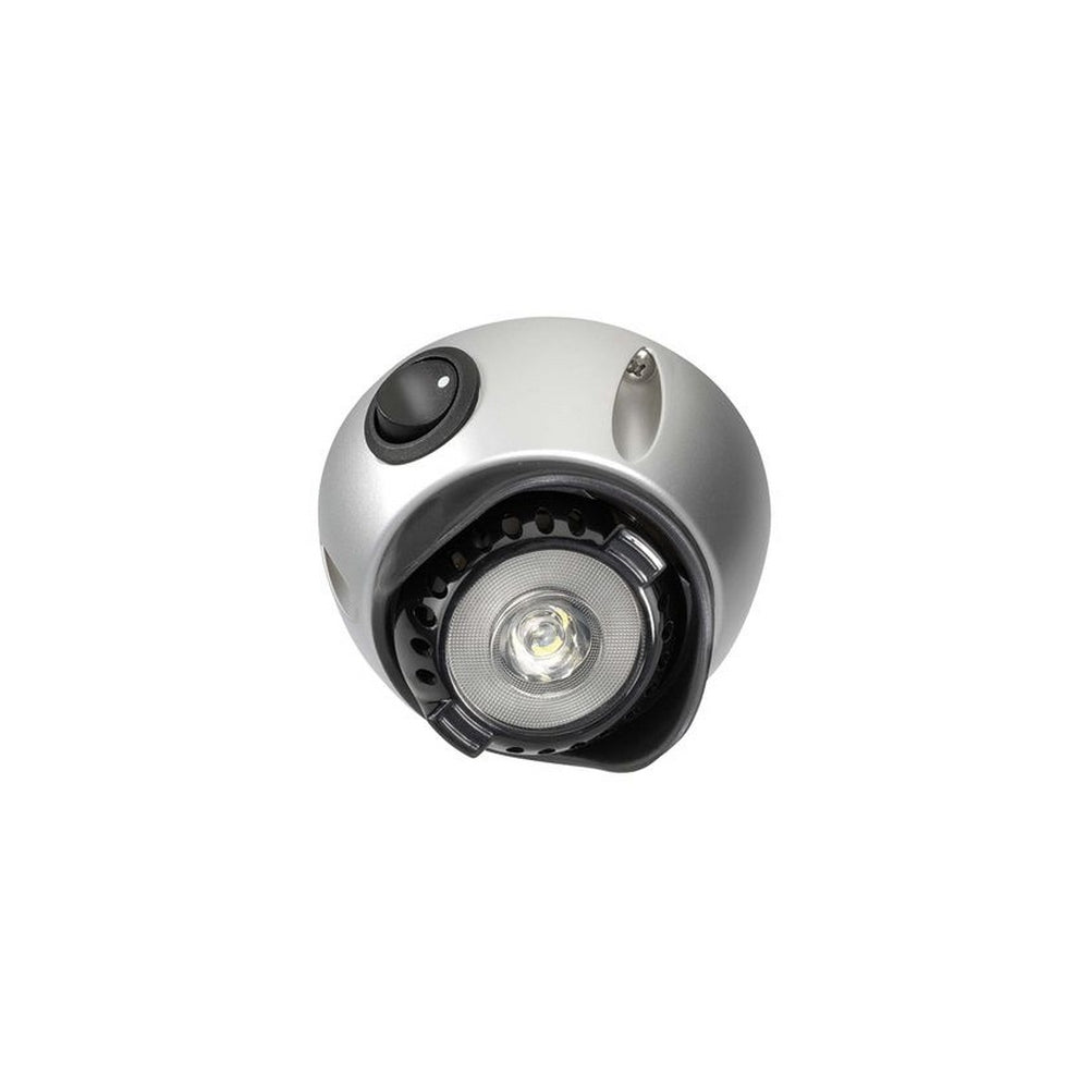 Narva 10-30V LED Interior Swivel Lamp with Off/On Switch with Silver Satin Finish