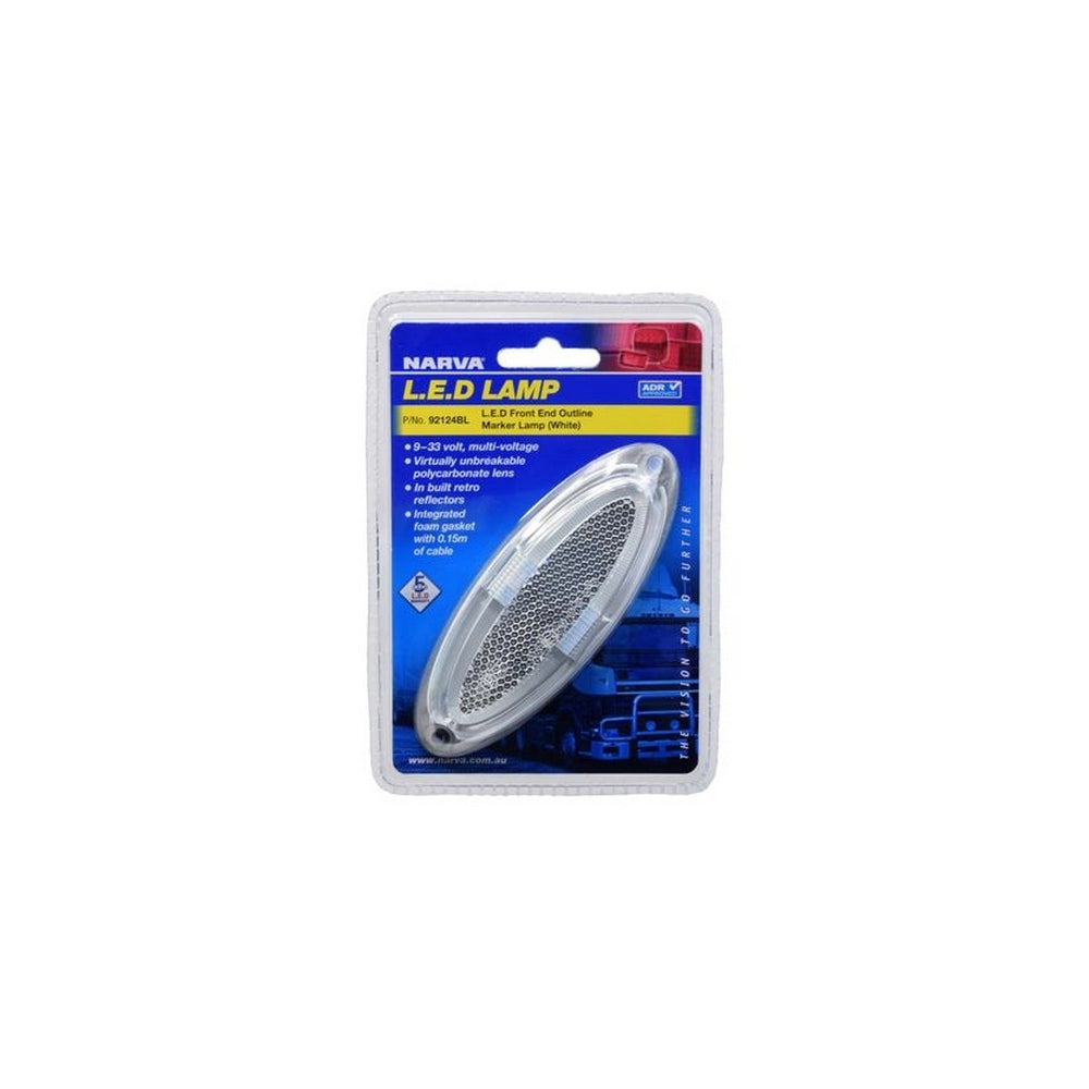 Narva 9-33V Model 21 LED Front End Outline Marker White Light Pipe Blister Pack Of 1