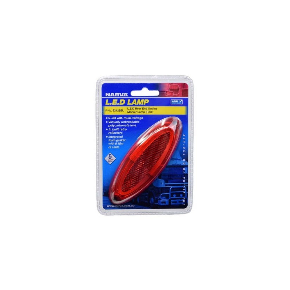Narva 9-33V Model 21 LED Rear End Outline Marker Red Light Pipe Blister Pack Of 1