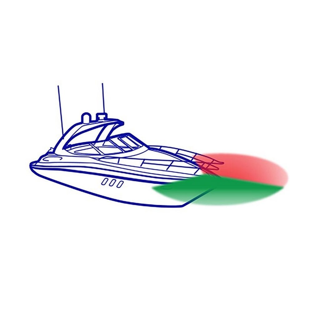 Narva 9-33V 2 Nautical Mile LED Bi-Colour Lamp White with Red/Green Lenses Blister Pack Of 1