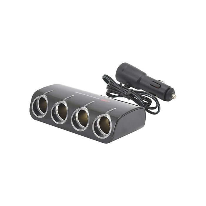 Charge Quadruple Cigarette Lighter Socket With One USB On/Off Switches