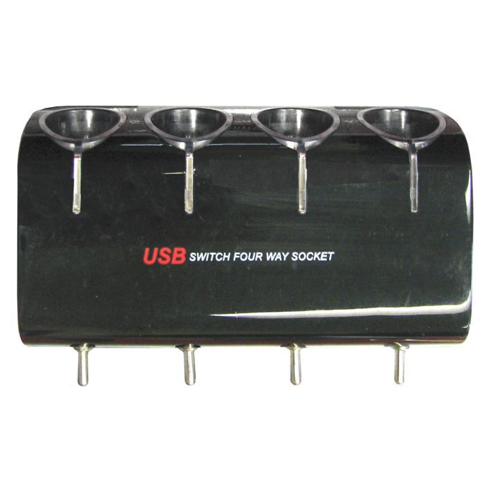 Charge Quadruple Cigarette Lighter Socket With One USB On/Off Switches