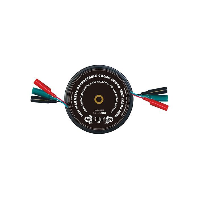 Charge 3Mtr Colour Coded Test Leads Retractable Reel With Magnetic Case