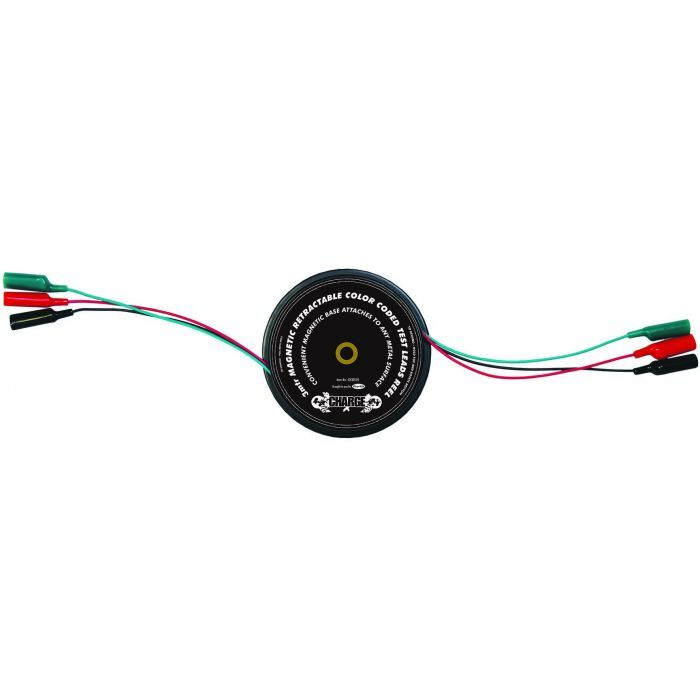 Charge 3Mtr Colour Coded Test Leads Retractable Reel With Magnetic Case