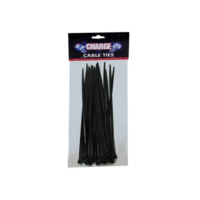 Charge Cable Ties 100mm 100Pc Black