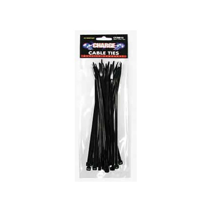 Charge Cable Ties 200mm 100Pc Black