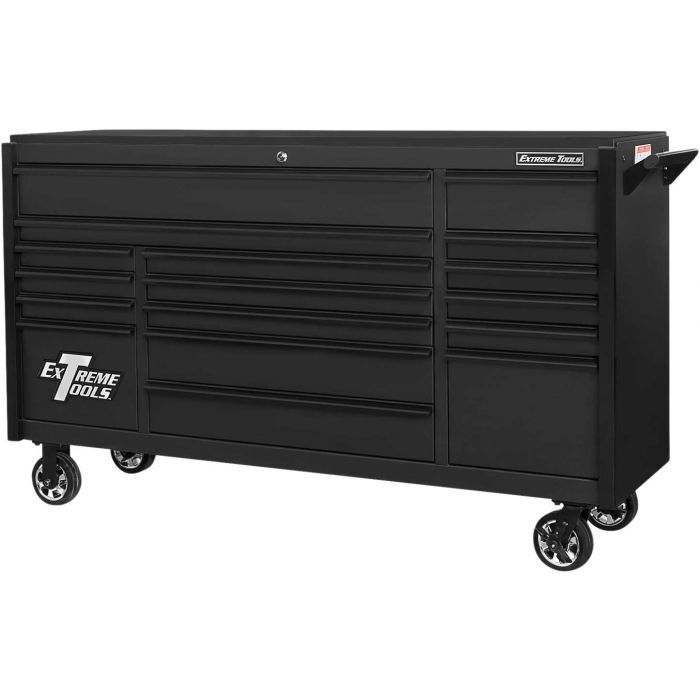 ProKit Dx Series 183cm (72") Matte Black 17 Drawer Roller Cabinet