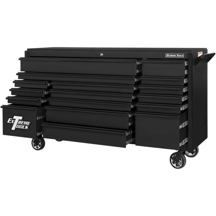 ProKit Dx Series 183cm (72") Matte Black 17 Drawer Roller Cabinet