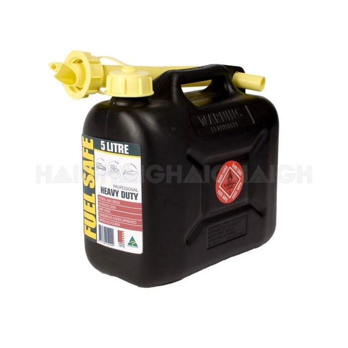 Fuel Can Black 5L Plastic