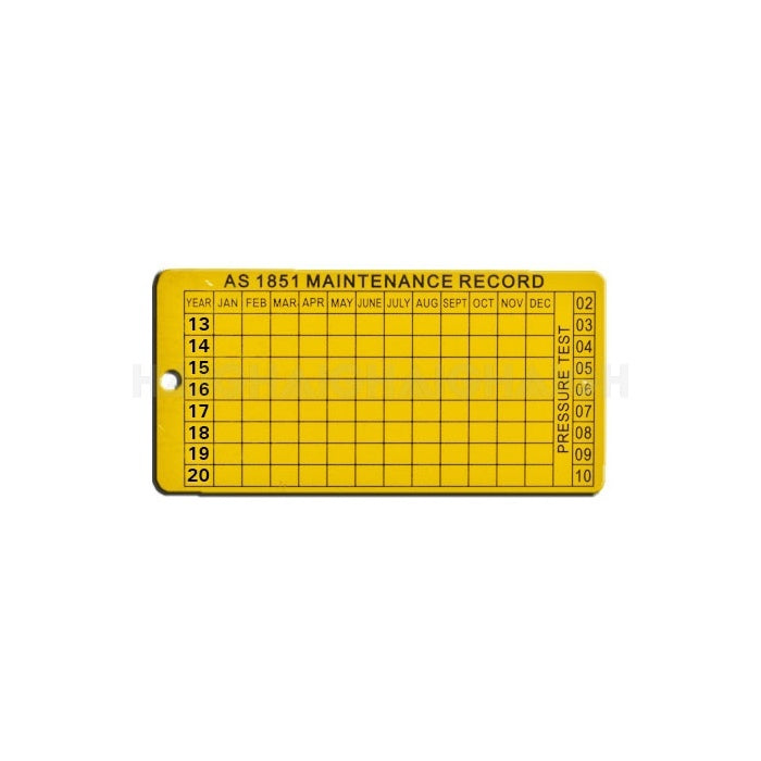 Fire Extinguisher Tag Metal