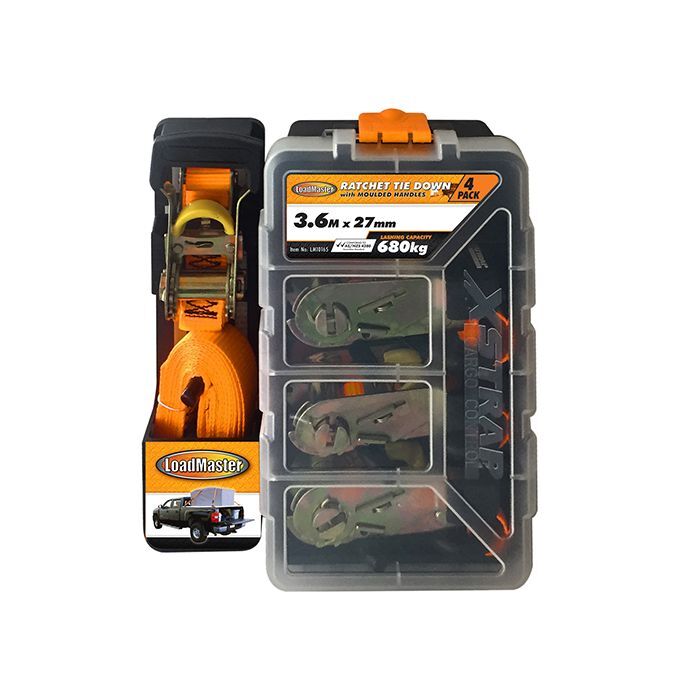 Loadmaster 4 Piece 3.6Mtr Ratchet Tie Down