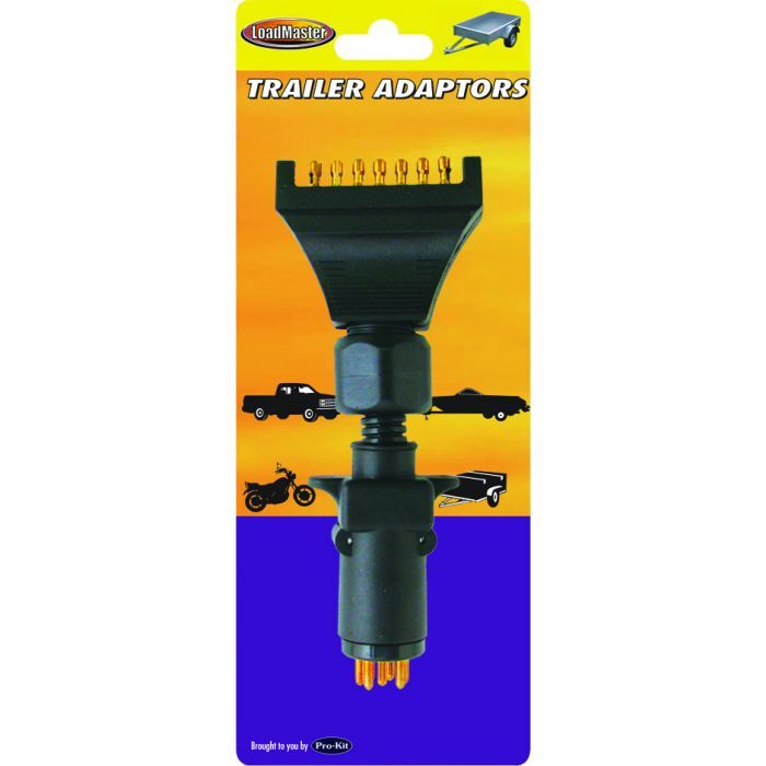 Loadmaster Trailer Adapter 7 Pin Flat Car Socket To Sm Round Trailer Plug