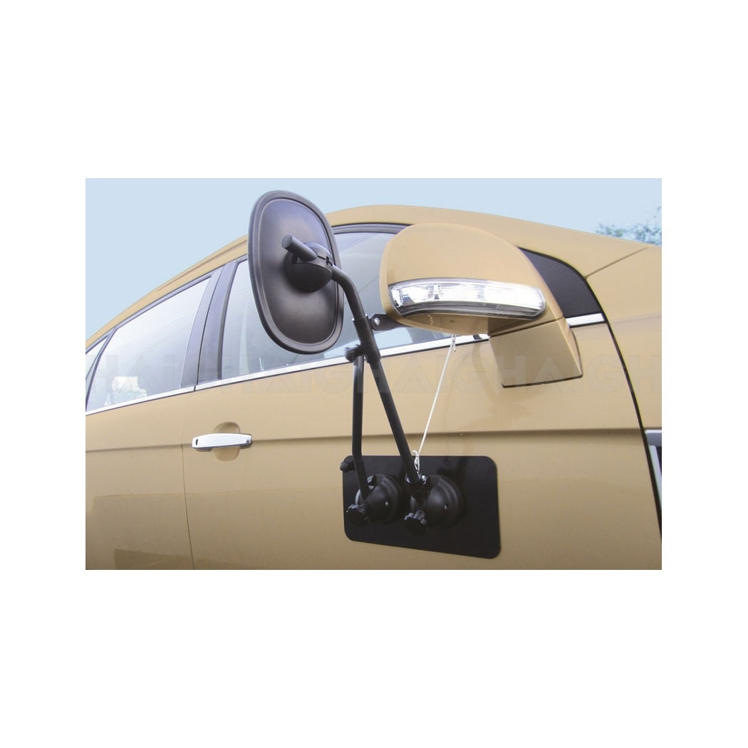 Mirror Towing with Magnetic Support