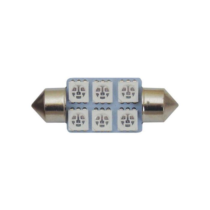 Motolite Globe 2Pc Smd Festoon 36mm 6Chips Blue
