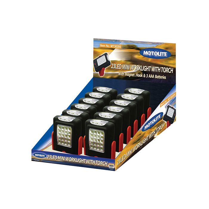 Motolite Mini Worklight -90mm 23Led In Pos Display