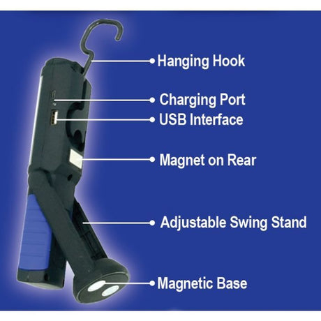 Motolite Rechargable Worklight With 3W Cob 1W Led Torch