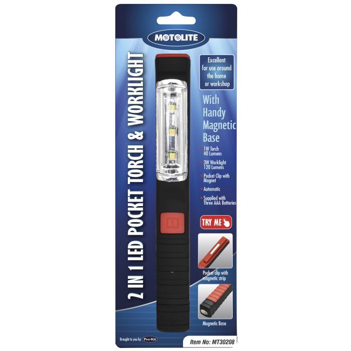 Motolite 2 In 1 Led Pocket Torch Work-Light
