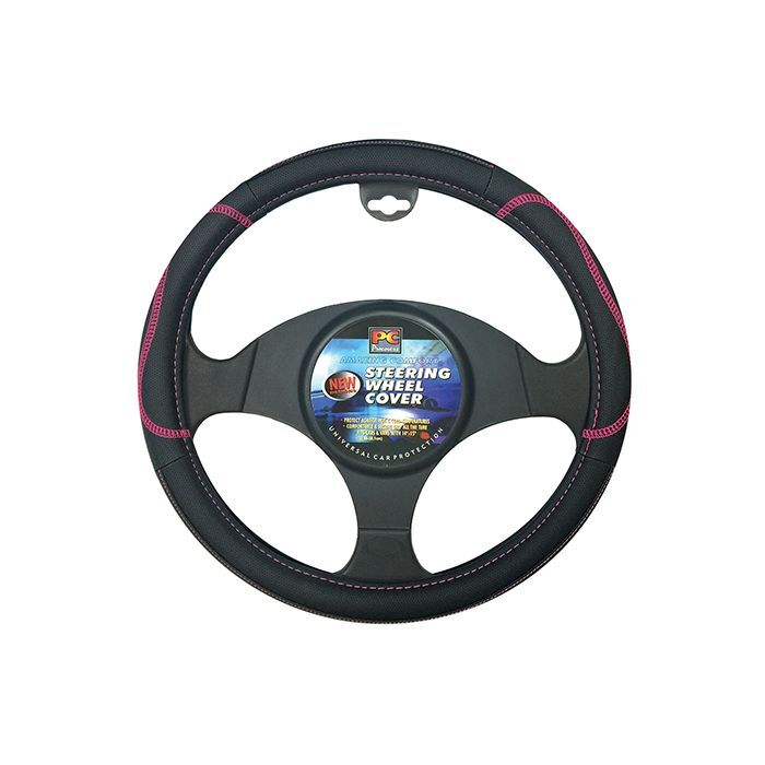 PC Covers Steering Wheel Cover Bk/Pink