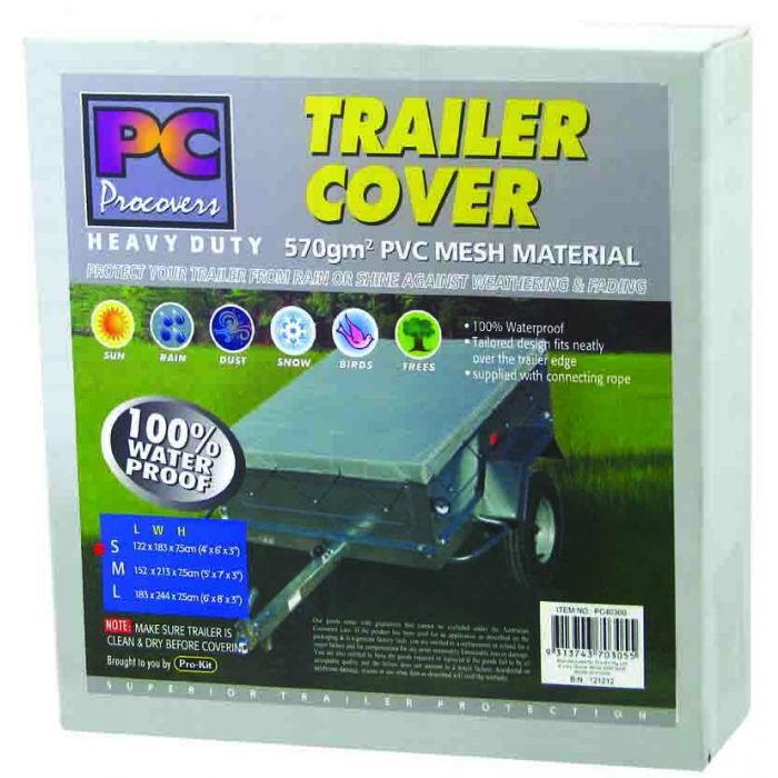 PC Covers Trailer Cover PVC 570G/M2 152 x 213 x 8cm (5Foot x 7Foot x 3")