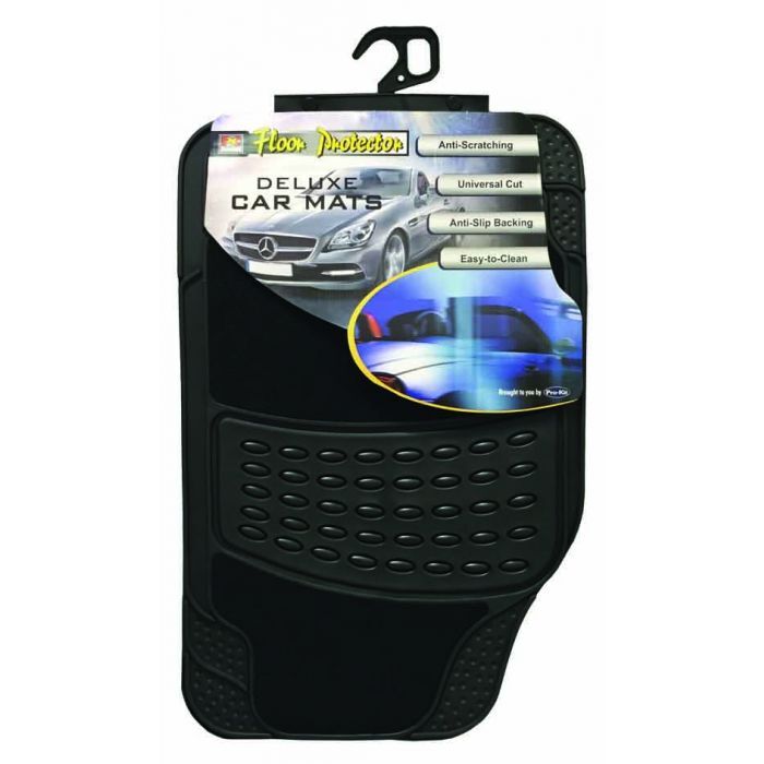 PC Covers 3Pc Black Carpet/Rubber Mat Set