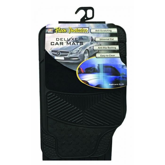 PC Covers Mat Set 3Pc Carpet And Rubber Black