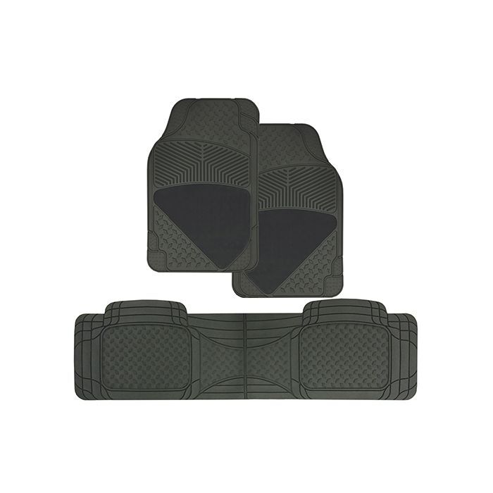 PC Covers Mat Set 3Pc Carpet And Rubber Grey