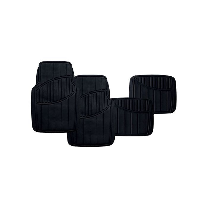 PC Covers 4 Piece Black Rubber Mat Set