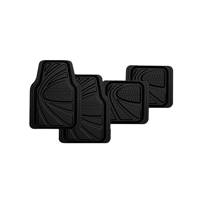 PC Covers 4 Piece Black Shallow Dish Rubber Mat Set