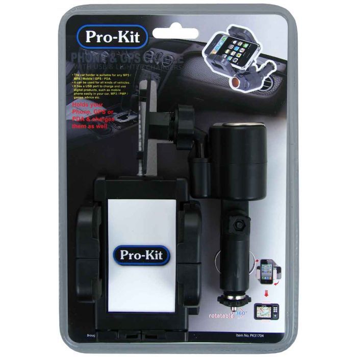 ProKit Lighter Adaptor USB Phone Navigator Holder