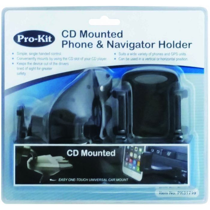 ProKit Cd Mounted With Grip Clamp Phone Navigator Holder