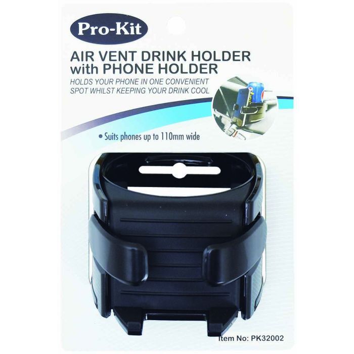 ProKit Clip-On Air Vent Drink Holder With Phone Holder