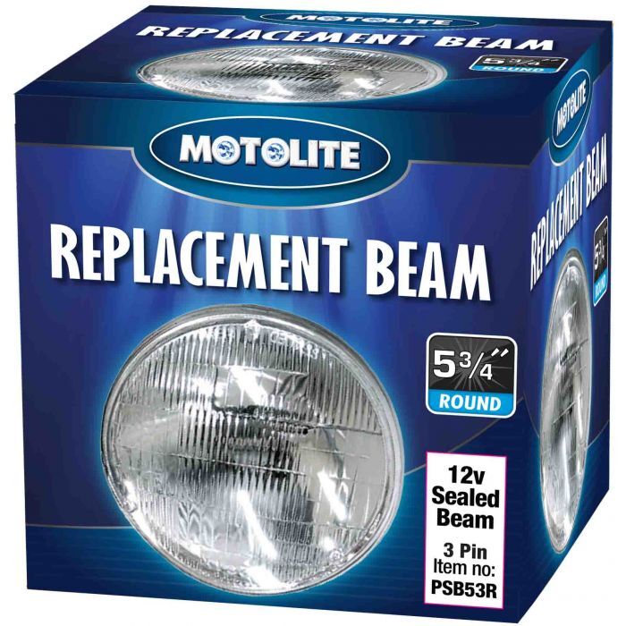 Motolite Sealed Beam 5-3/4'' 12V Round Small 3 Pin