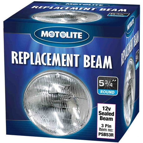 Motolite Sealed Beam 5-3/4'' 12V Round Small 3 Pin