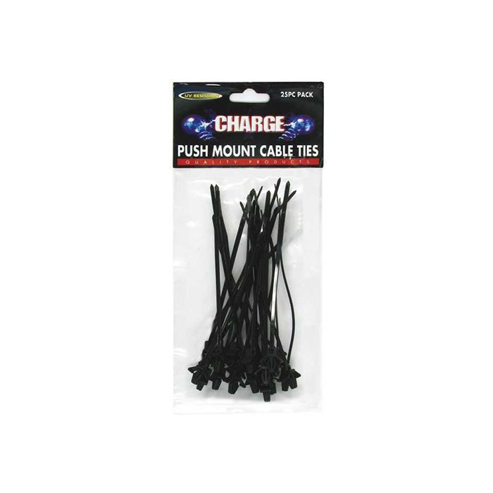 Charge Cable Tie Push Mount Type 2.5X100mm 25Pc